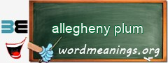 WordMeaning blackboard for allegheny plum